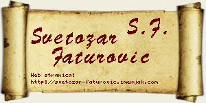 Svetozar Faturović vizit kartica